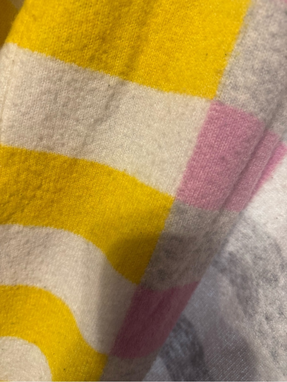 Striped Multicolor Open Cardigan Sweater - Blue, Red, Pink, Yellow - Picture 2 of 7